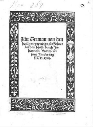 Ain Sermon von den heiligen ...