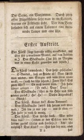 Erster Auftritt. Der Fürst [...] Der Edelknabe [...]