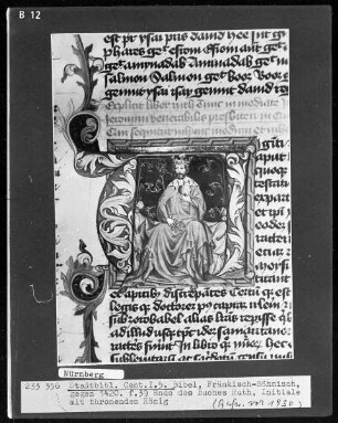 Bibelia sacra — Initiale mit dem thronenden David, Folio 39recto