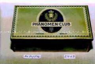 Blechdose für "100 CIGARETTEN 'PHÄNOMEN-CLUB', NAMKORI BERLIN"