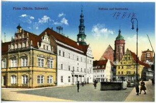 Pirna. Rathaus und Stadtkirche