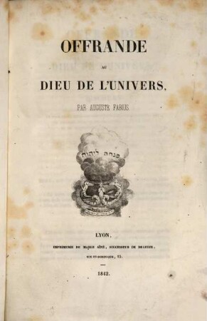 Offrande au dieu de l'univers