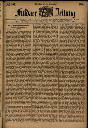 Ausgabe vom Dienstag, den 09. September 1884.