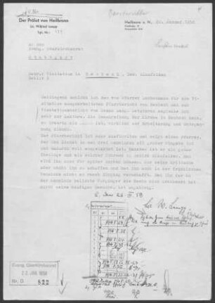 Reubach-Michelbach/Lücke mit Kleinansbach: Visitationsbericht 1957/58 mit Pfarrbericht 1957