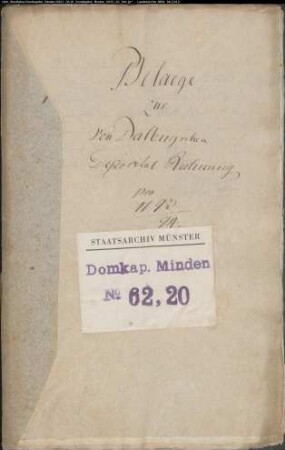 Belege zur Depositalrechnung 1793-1794