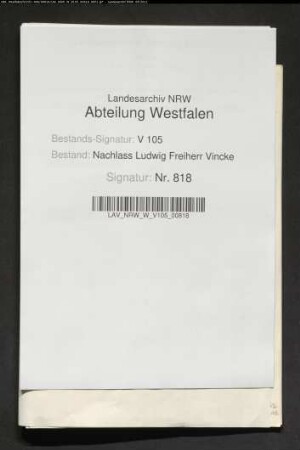 23 Briefe des Gatten Ludwig Vincke