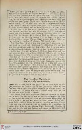 Das deutsche Vaterland: ein Brief nach Deutschösterreich