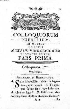 Colloquium I mum. Prodromus