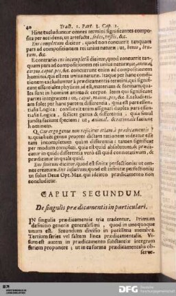Caput Secundum.