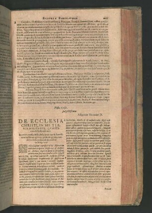 DE ECCLESIA CHRISTI, IN HIS TERRIS MILITANTE , QUAESTIONES & Responsiones.