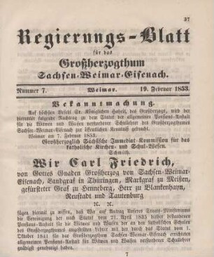 Nr. 7 : 19. Februar 1853