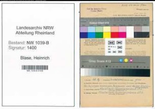 Entnazifizierung Heinrich Blase , geb. 20.10.1906 (Beamter)