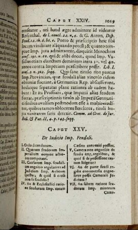 Caput XXV. De Iudicio Imp. Feudali.