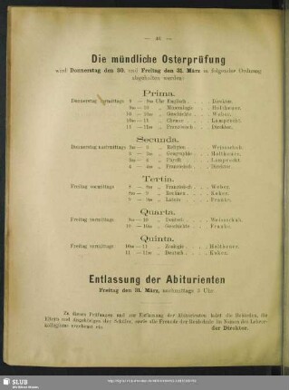 Entlassung der Abiturienten