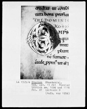 Sakramentar, Folio 208 (Blatt) — ---, Folio 208 (Blatt)Initiale O, Folio 41 recto