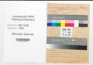 Entnazifizierung Gertrude Behrendt , geb. 21.05.1922 ()