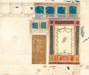 Gärtner, Friedrich von; Athen (Griechenland); Königliche Residenz (Athener Schloss) - Wanddekoration (Teilansicht)