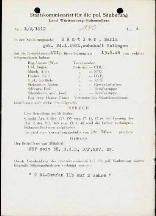 Mäntler, Maria