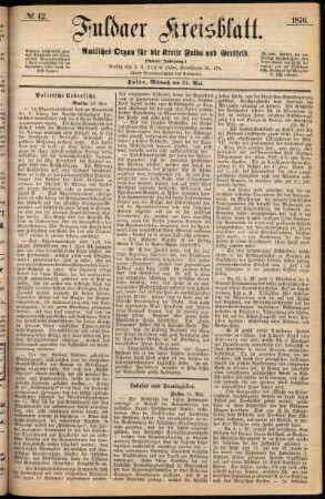 Ausgabe vom Mittwoch, den 24. Mai 1876.
