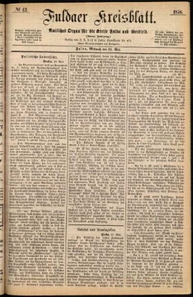 Ausgabe vom Mittwoch, den 24. Mai 1876.