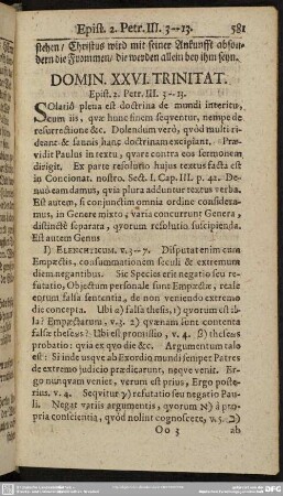 Domin. XXVI. Trinitat. Epist. 2. Petr. III. 3-13