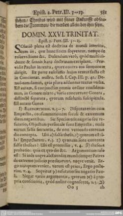 Domin. XXVI. Trinitat. Epist. 2. Petr. III. 3-13
