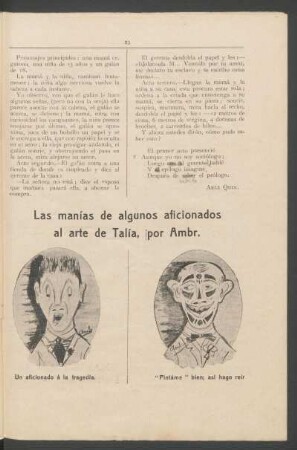Las manías de algunos aficionados al arte de Talía - [Caricatura]