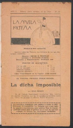 El viernes próximo publicaremos: "La dicha imposible" por Rosa Morán