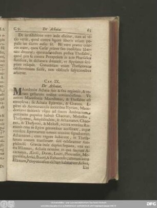 Cap. IX. De Achaia.