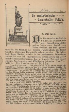 Die merkwürdigsten Baudenkmäler Fulda's.