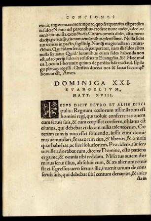 Dominica XXI. Evangelium, Matt. XVIII.