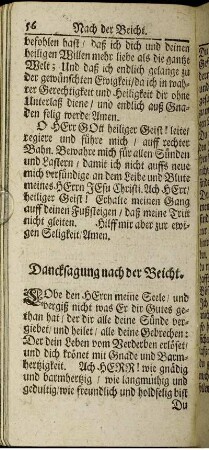 Dancksagung nach der Beicht.