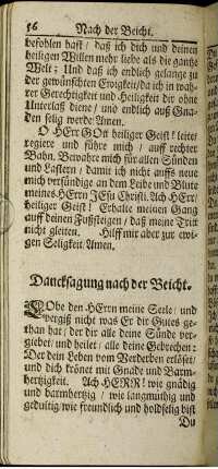 Dancksagung nach der Beicht.