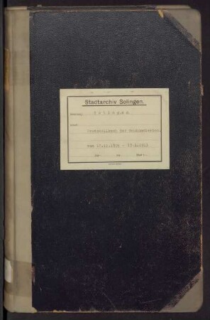 Solingen: Bau- und Wegekommission 1909-1911