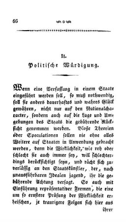 II. Politische Würdigung.