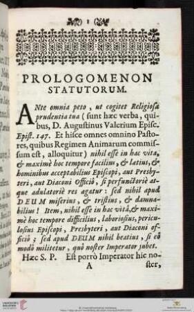 Prologomenon Statutorum