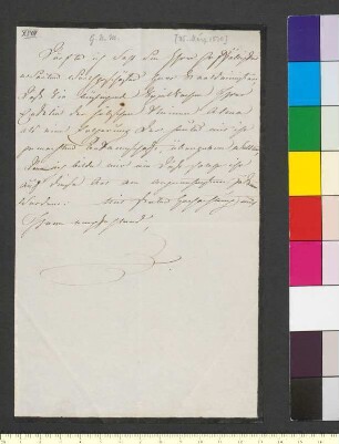 Brief von Sachsen-Weimar und Eisenach, Maria Pawlowna Großherzogin von an Goethe, Johann Wolfgang von