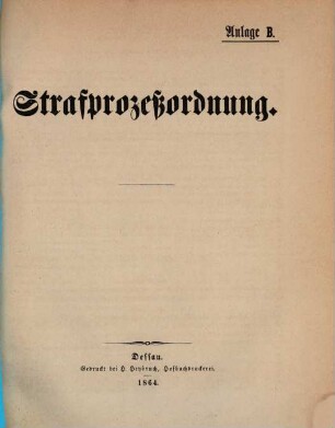 Strafprocessordnung für das Herzogthum Anhalt