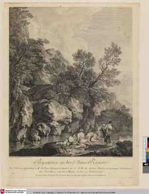 Paysannes au bord d'une Riviere; [Bäuerinnen am Flussufer]