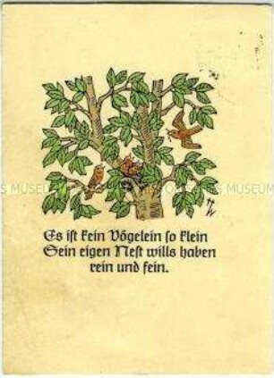 Postkarte mit Spruchillustration
