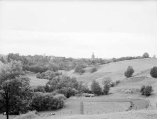 Heilsberg (Lidzbark Warminski). Stadtansicht aus dem Simsertal