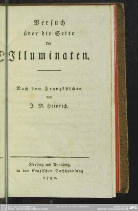 Versuch über die Sekte der Illuminaten