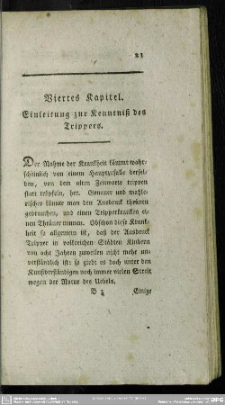Viertes Kapitel. Einleitung zur Kenntniß des Trippers
