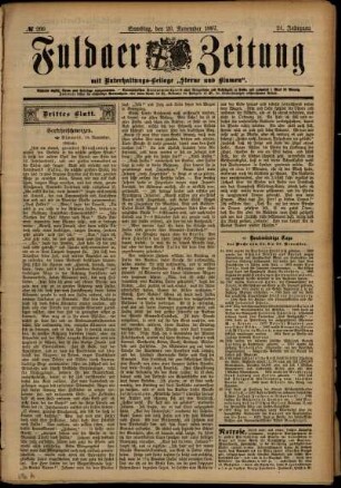 Dritte Ausgabe vom Samstag, den 20. November 1897.