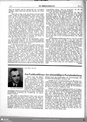 Zur Fachbuchfrage der planmäßigen Berufsschulung