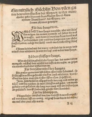 Ein nutzlich Büchlin Von vilen guten bewerten stucken der Ertzney/ wider manicherley gebrechen und kranckhaiten ...