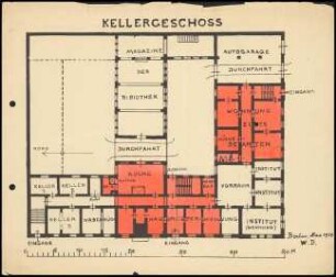 Tuschezeichnung. Kellergeschoss