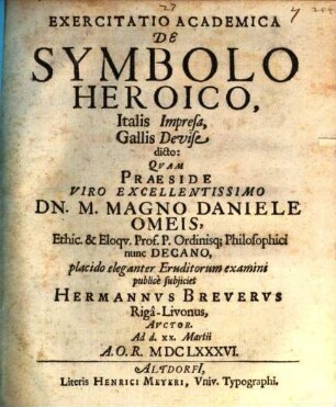 De symbolo heroico, Italis impresa, Gallis devise dicto