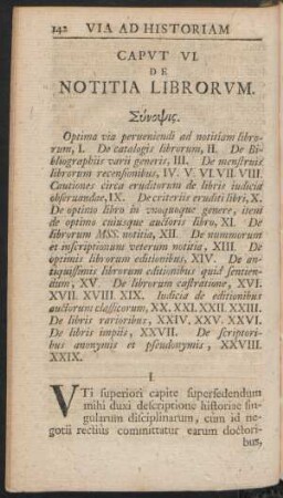 Caput VI. De Notitia Librorum