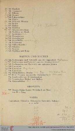 Mappen und Bücher (Nr. 326-336)